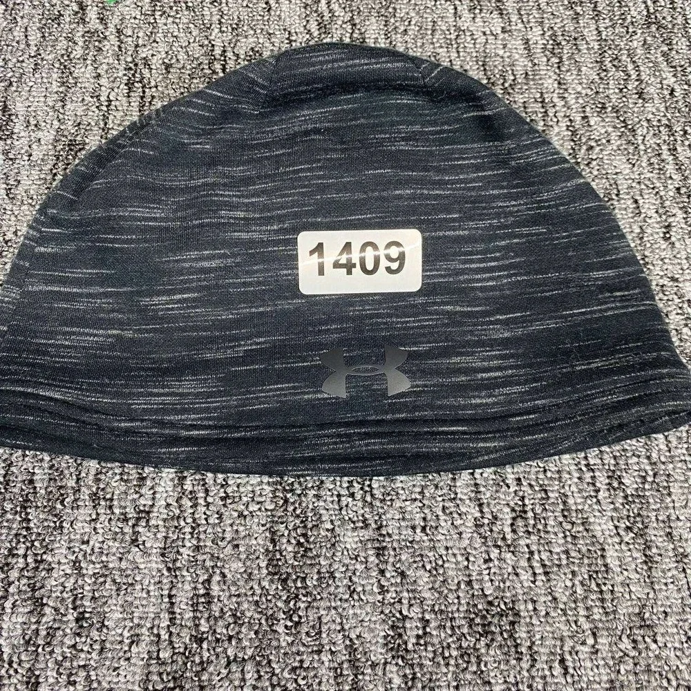 Under Armour Beanie Womens OSFM Black Space Dye Storm ColdGear Athletic Hat